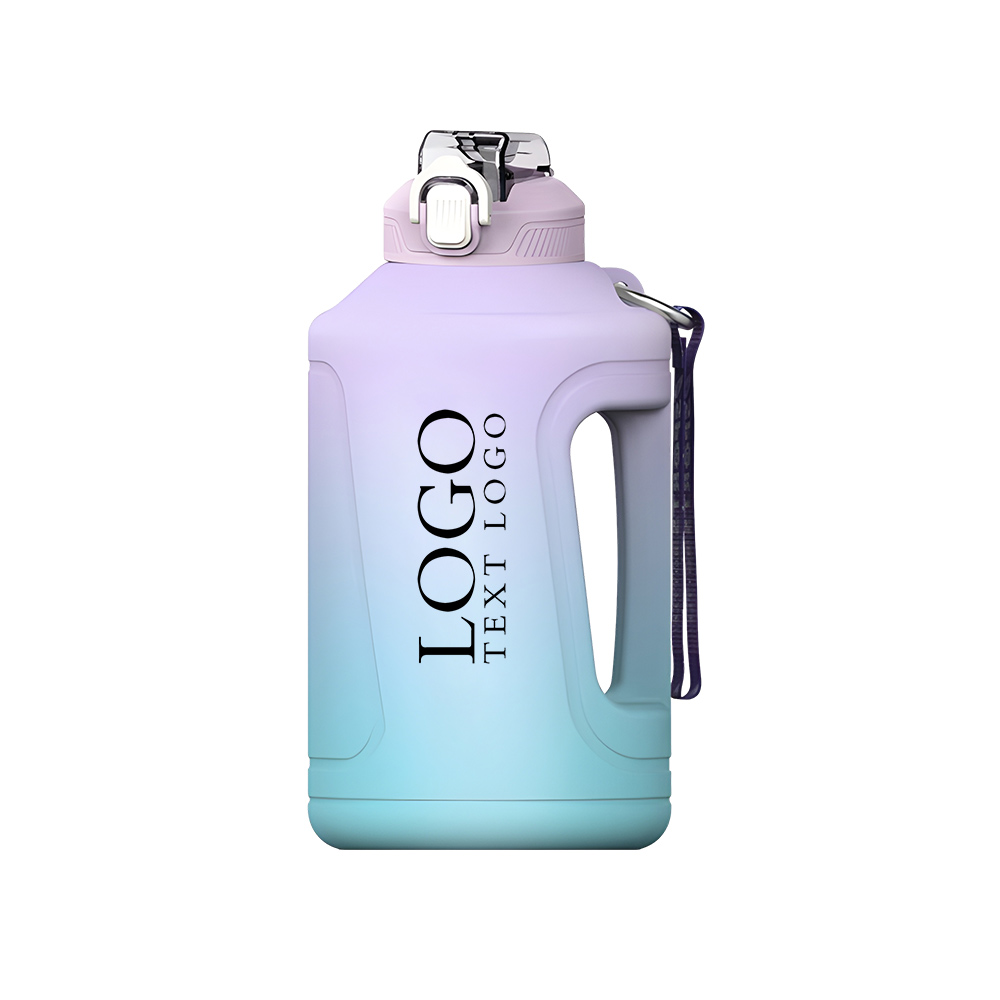 Large Capacity Gradient Gallon Water Bottle Pink Logo