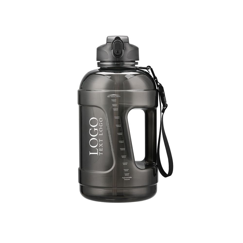 Large Capacity Outdoor Water Bottle Black Logo