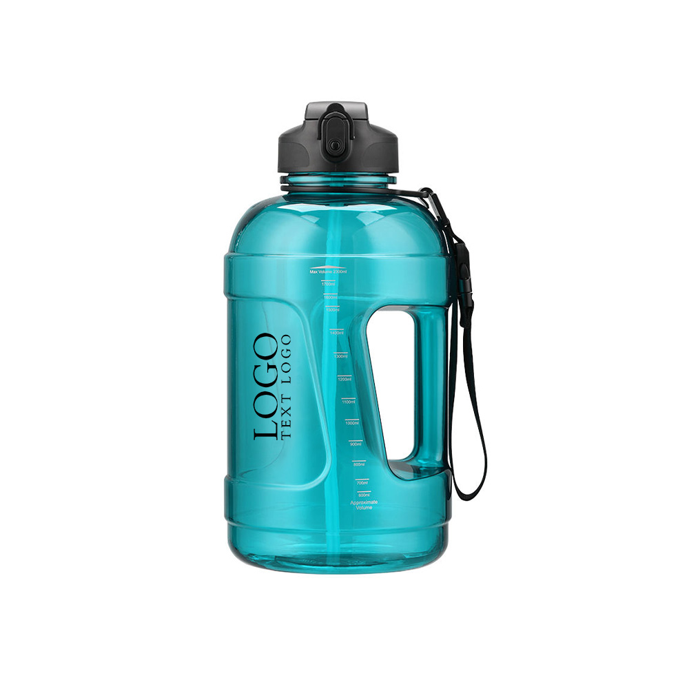 Large Capacity Outdoor Water Bottle Blue Logo