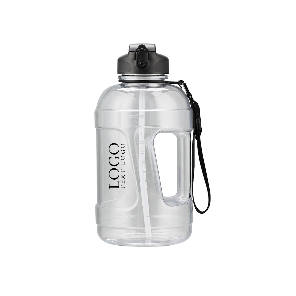 Large Capacity Outdoor Water Bottle Gray Logo