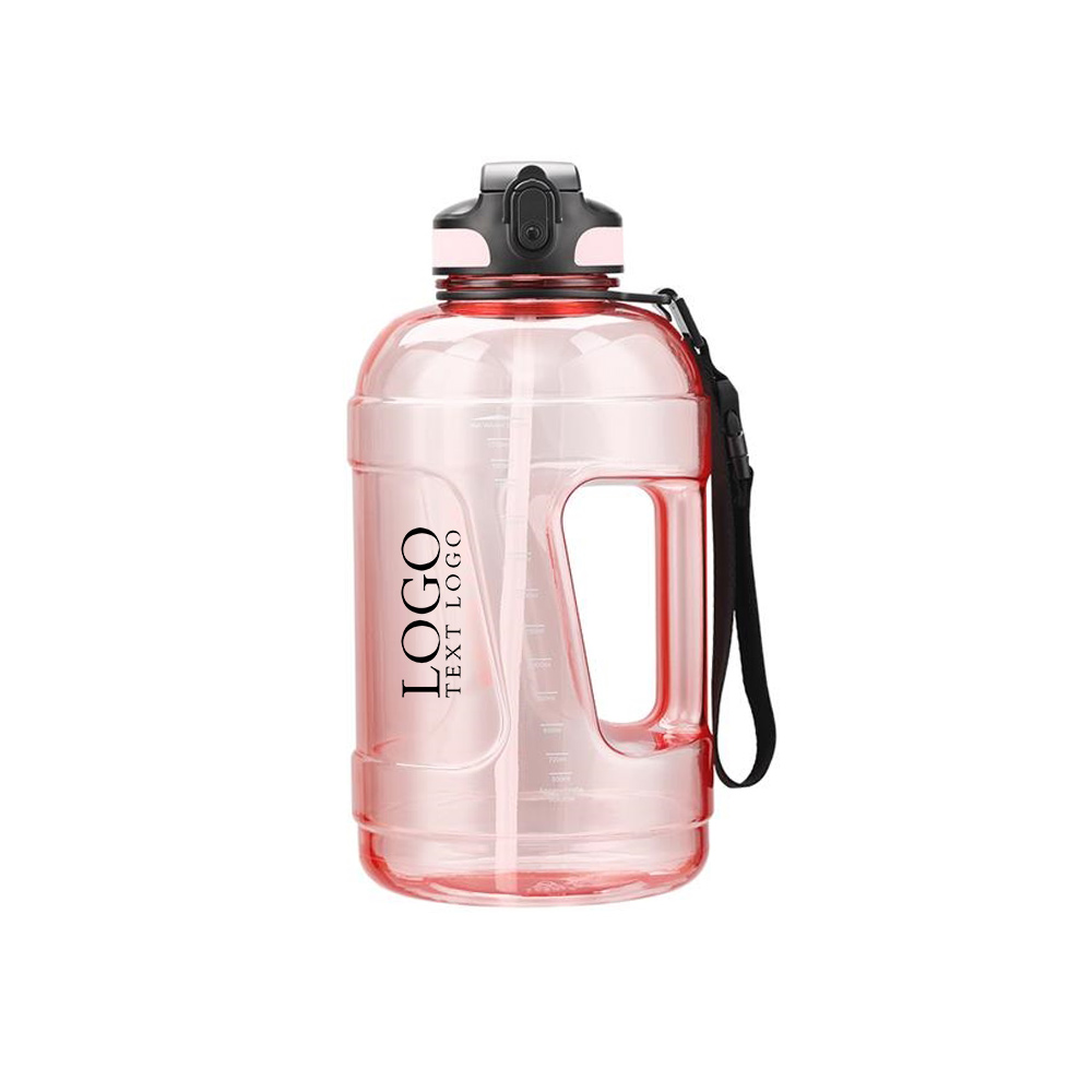 Large Capacity Outdoor Water Bottle Pink Logo