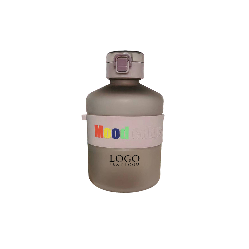 Large Capacity Sports Water Bottle Gray Logo