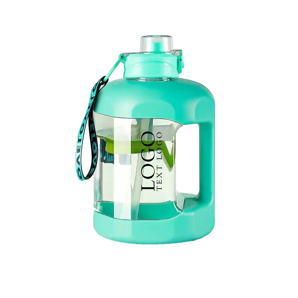 Large Plastic Water Bottle Green Logo