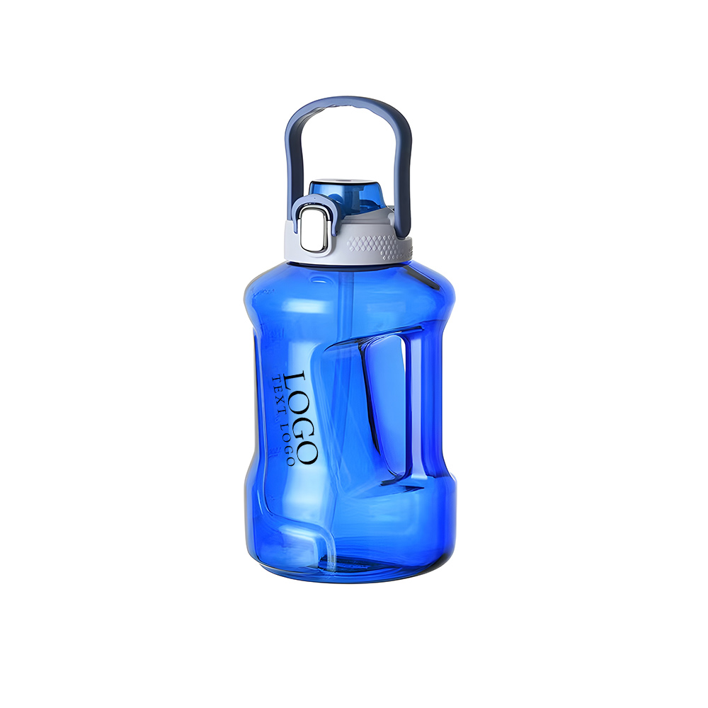Leakproof Big BPA-Free Food-Safe Drinking Bottle Blue Logo