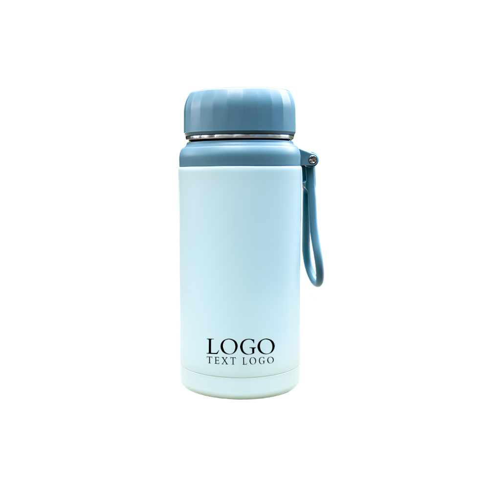 Outdoor Portable Thermos Bottle Blue Logo