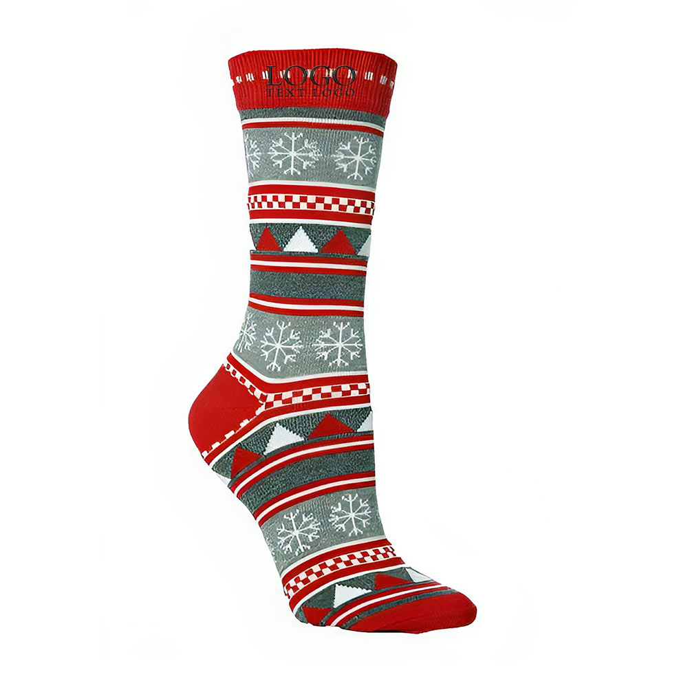 Personalized Christmas Cotton Socks Red 3 With Logo