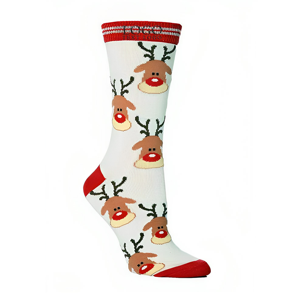 Personalized Christmas Cotton Socks White 1 With Logo