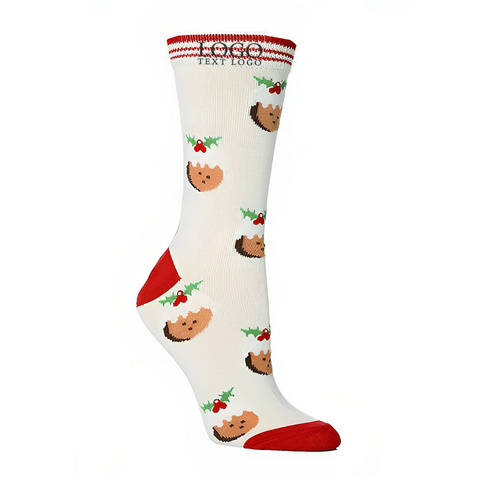 Personalized Christmas Cotton Socks White 2 With Logo