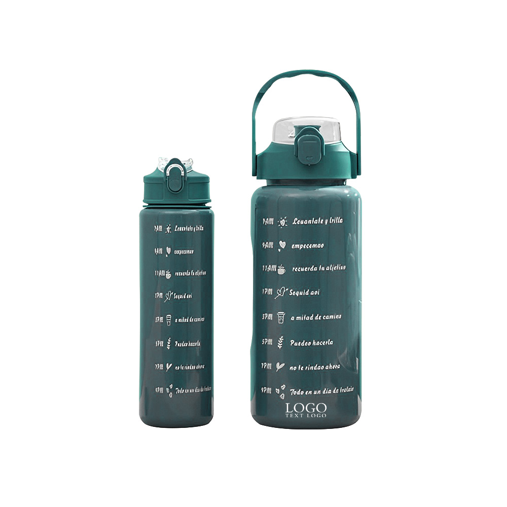 Sports Water Bottles Green Logo