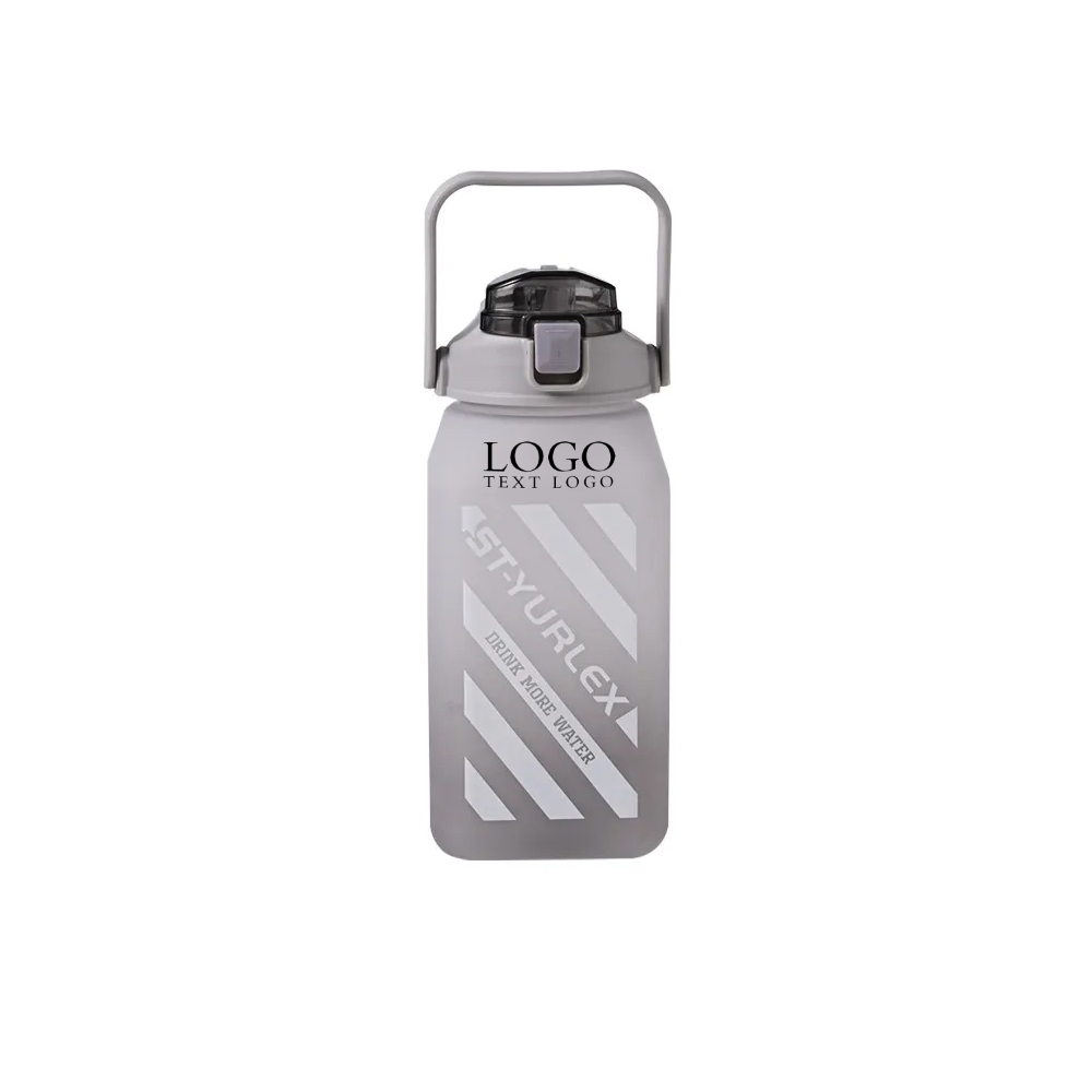 Square Drinking Bottle Gray Logo