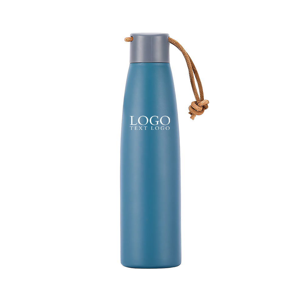 Stainless Steel Cola Bottle Blue Logo