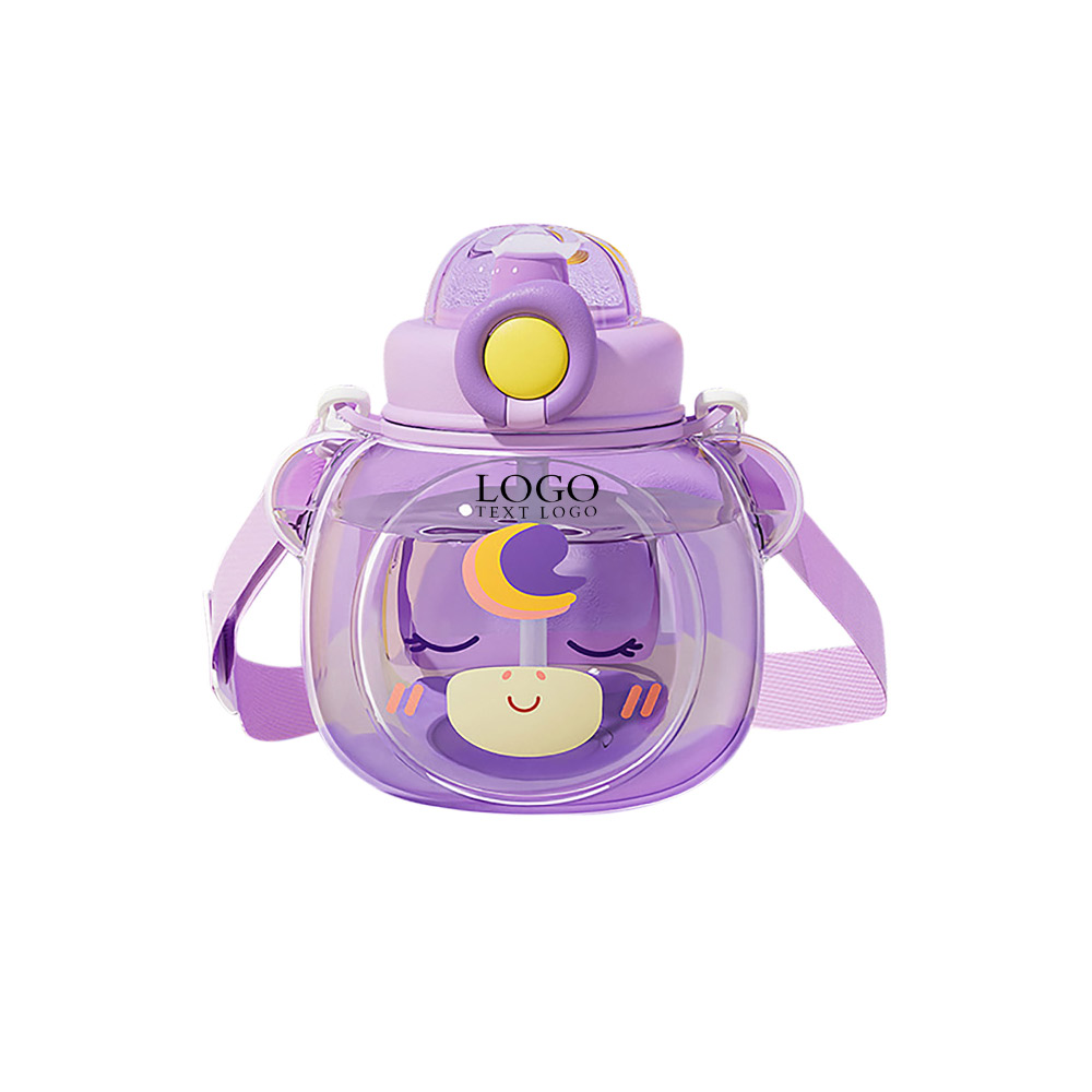 Water Cup BPA Free Plastic Bottle Purple Logo