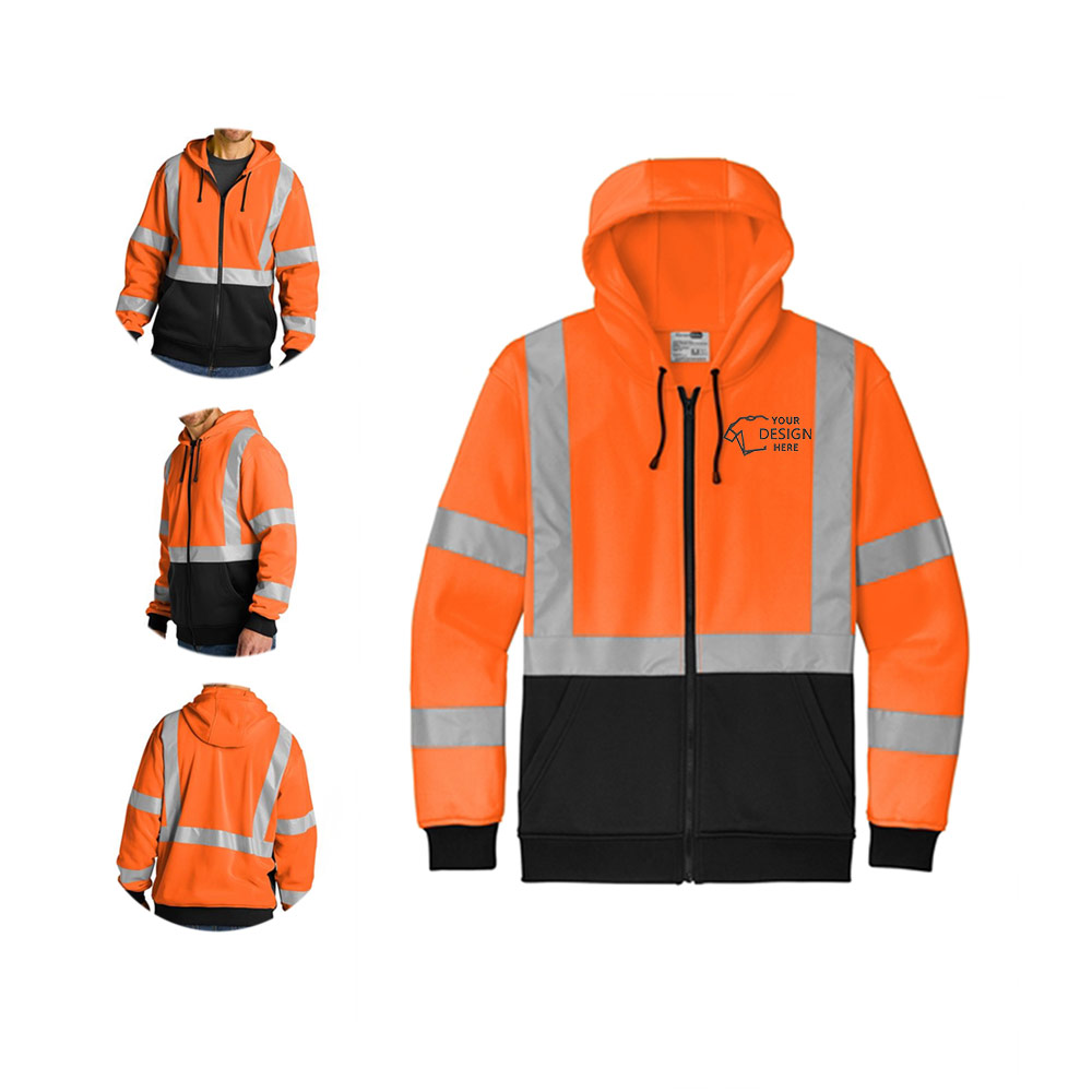 CornerStone ANSI 107 Class 3 Heavy-Duty Full-Zip Hoodie Detail