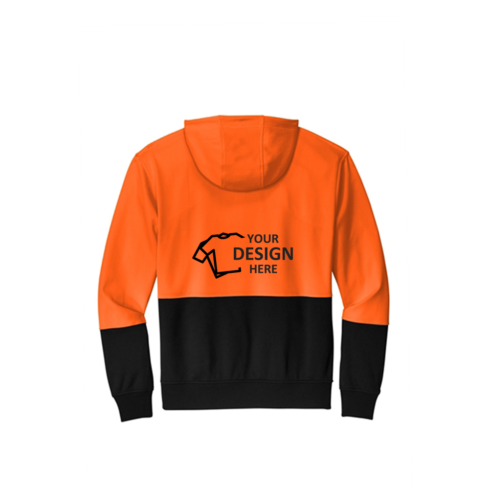 CornerStone Enhanced Visibility Fleece Pullover Hoodie Safety Orange Back With Logo