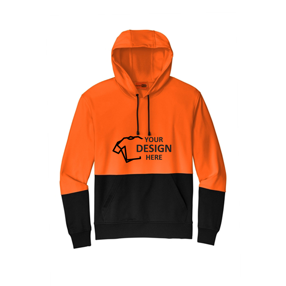 CornerStone Enhanced Visibility Fleece Pullover Hoodie Safety Orange Front With Logo