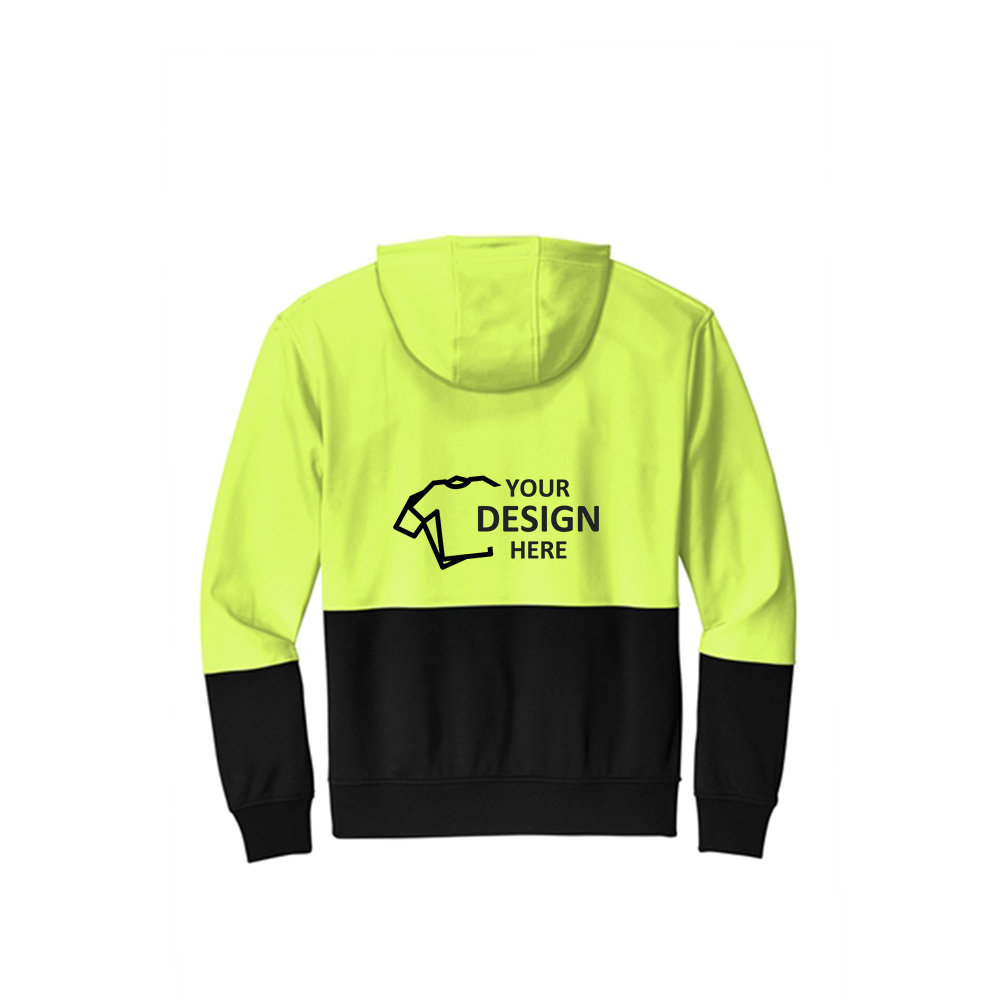 CornerStone Enhanced Visibility Fleece Pullover Hoodie Safety Yellow Back With Logo