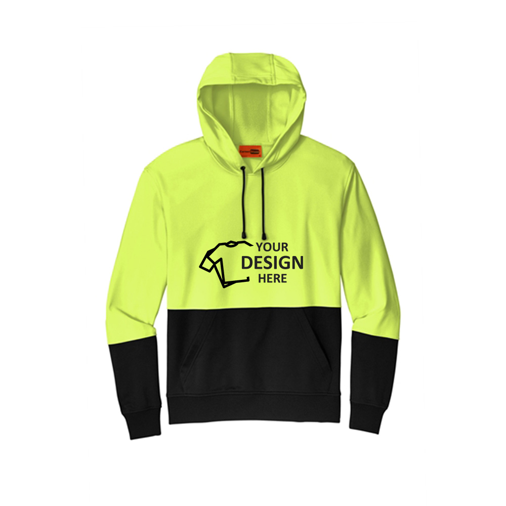 CornerStone Enhanced Visibility Fleece Pullover Hoodie Safety Yellow Front With Logo