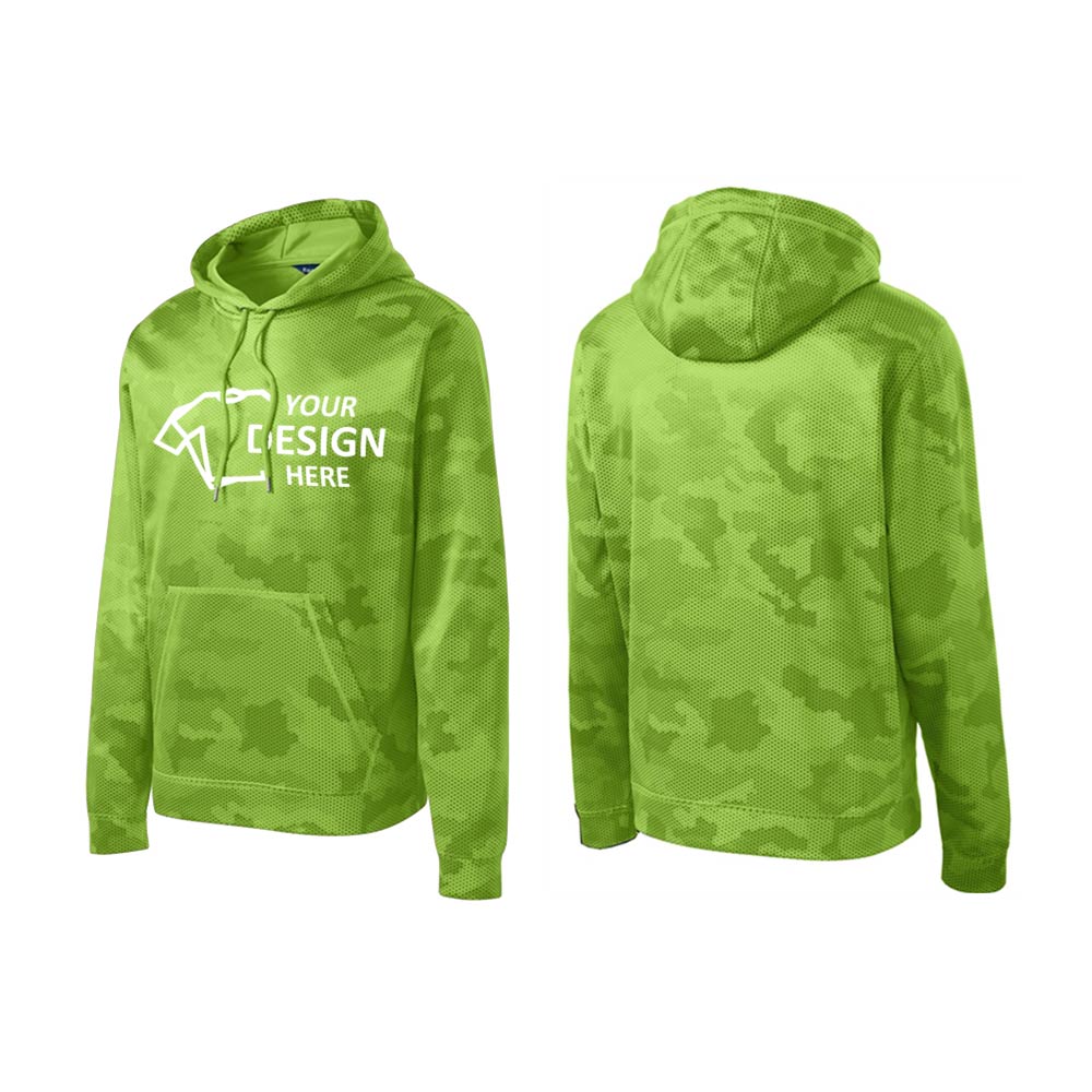 Sport-Tek Sport-Wick CamoHex Fleece Hooded Pullover Green Group