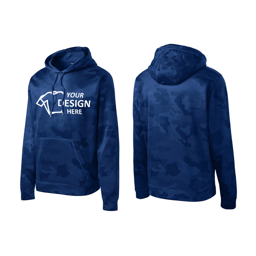 Sport-Tek Sport-Wick CamoHex Fleece Hooded Pullover True Royal Group