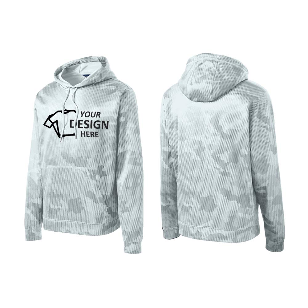 Sport-Tek Sport-Wick CamoHex Fleece Hooded Pullover White Group