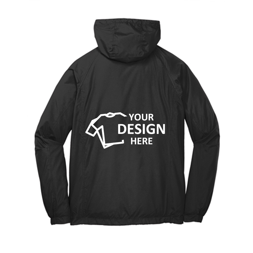 Sport-Tek Youth Hooded Raglan Jacket Black Back With logo Sport-Tek Youth Hooded Raglan Jacket Black Back With logo