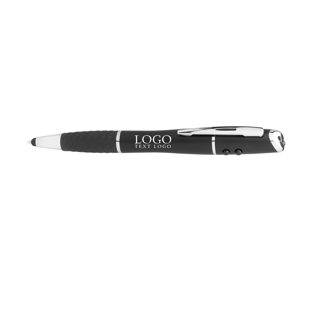 Aero Stylus Pen with LED Light and Laser Pointer Black With Logo