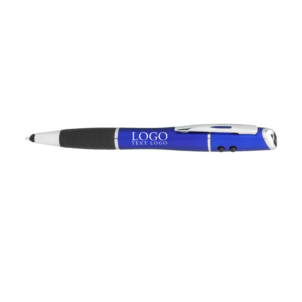 Aero Stylus Pen with LED Light and Laser Pointer  Blue With Logo