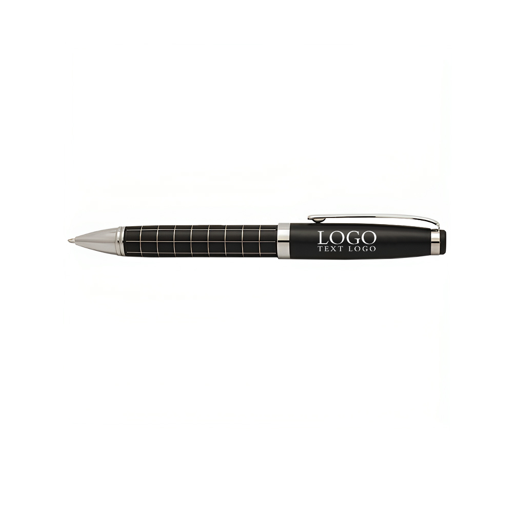 Onyx Grid Metal Pens Black With Logo