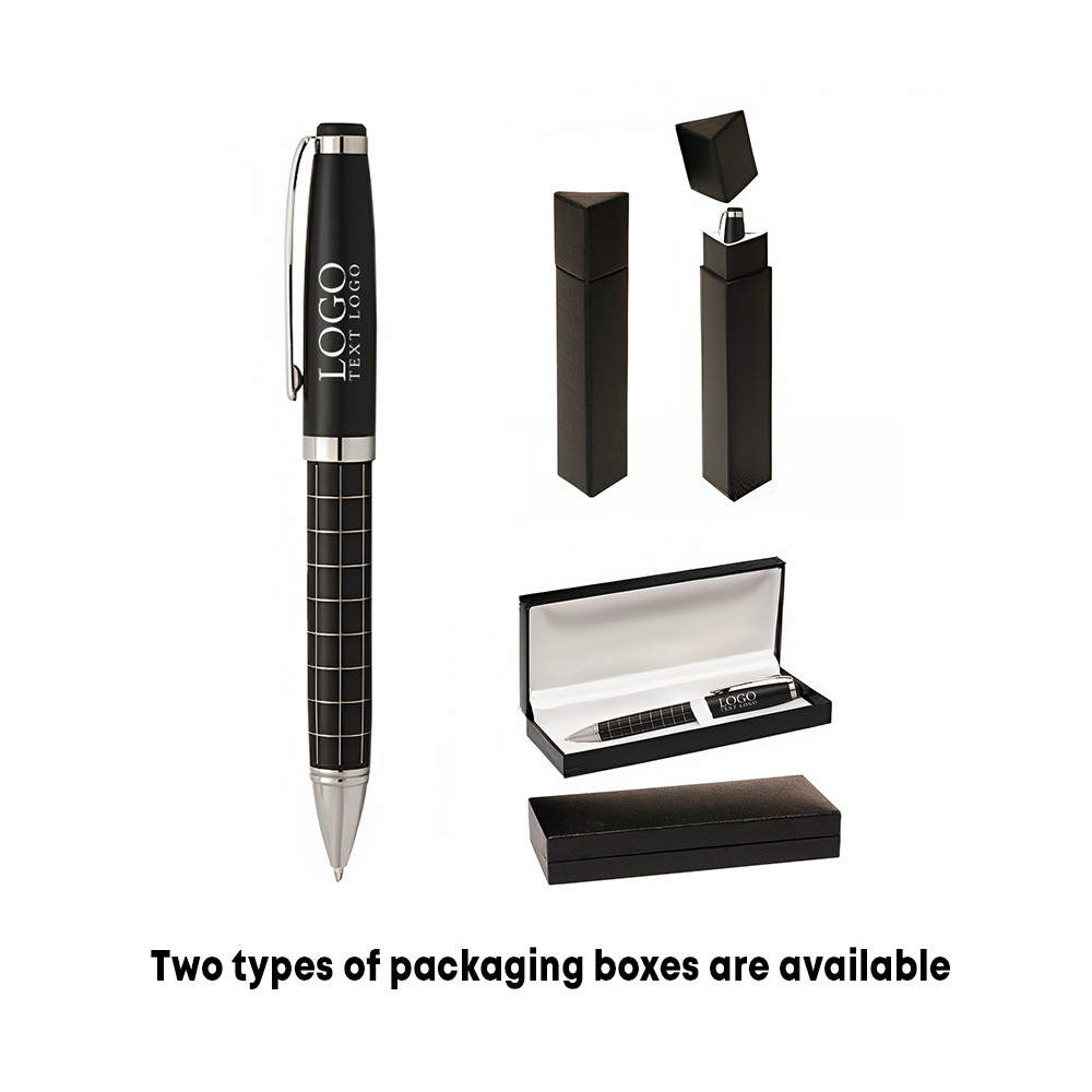 Onyx Grid Metal Pens With Box