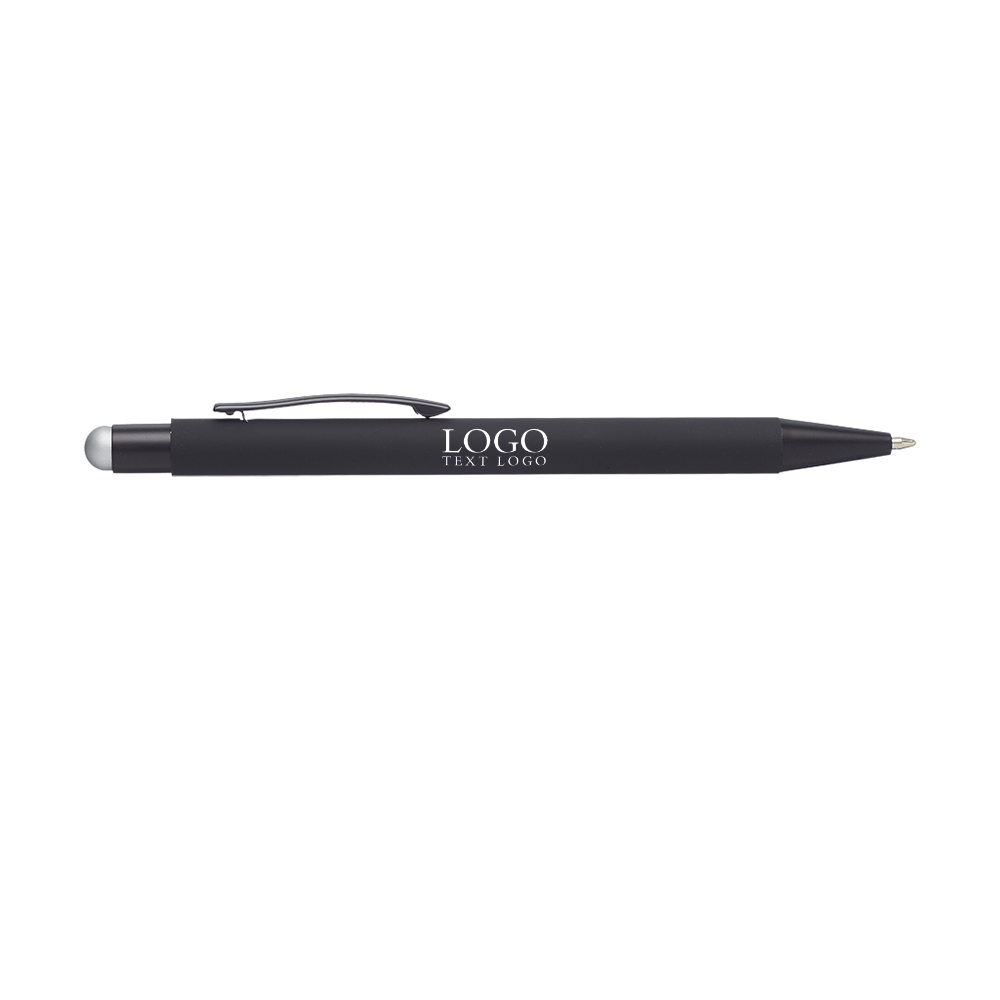Rubberized Color Pop Pens with Stylus Gray With Logo