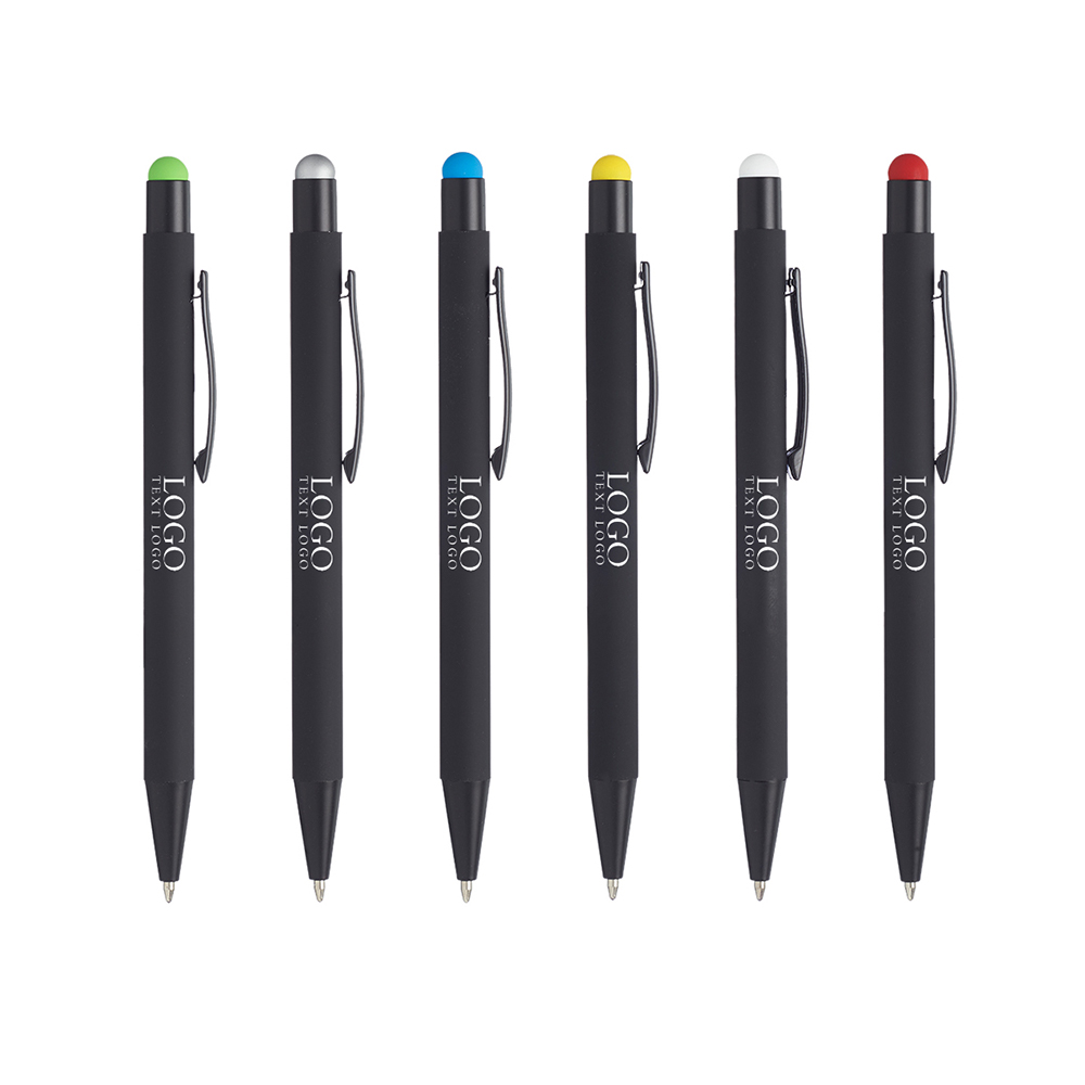 Rubberized Color Pop Pens with Stylus Group