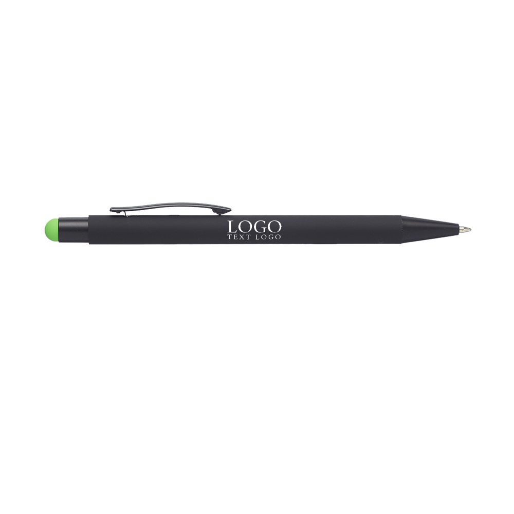 Rubberized Color Pop Pens with Stylus Lime Green With  Logo