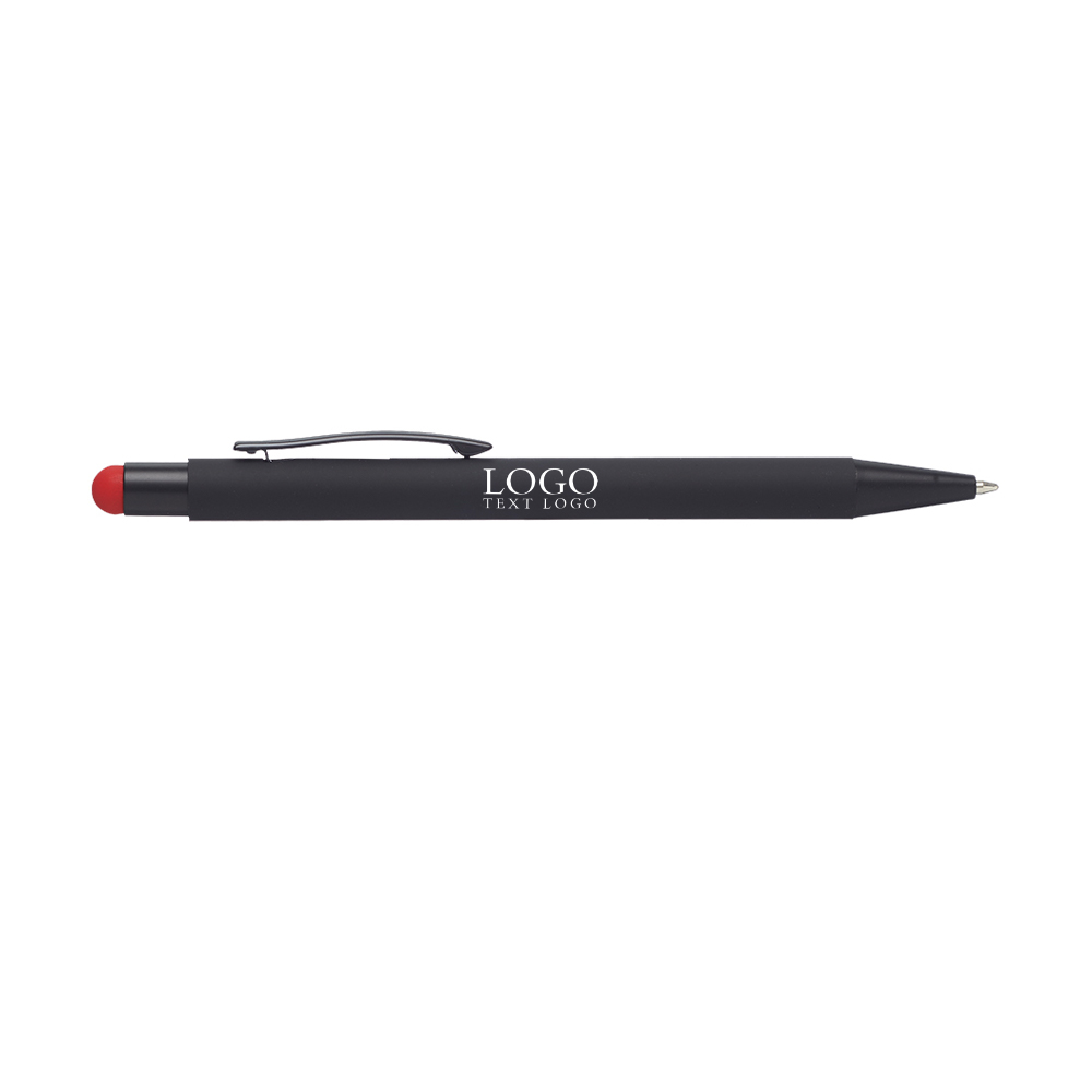 Rubberized Color Pop Pens with Stylus Red With Logo