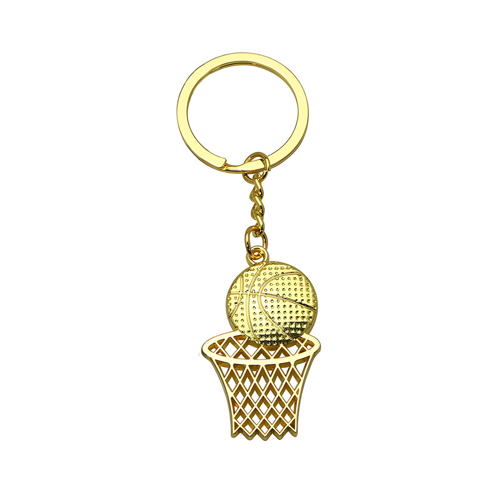 Alloy Basket Shape Key Chain Gold Front