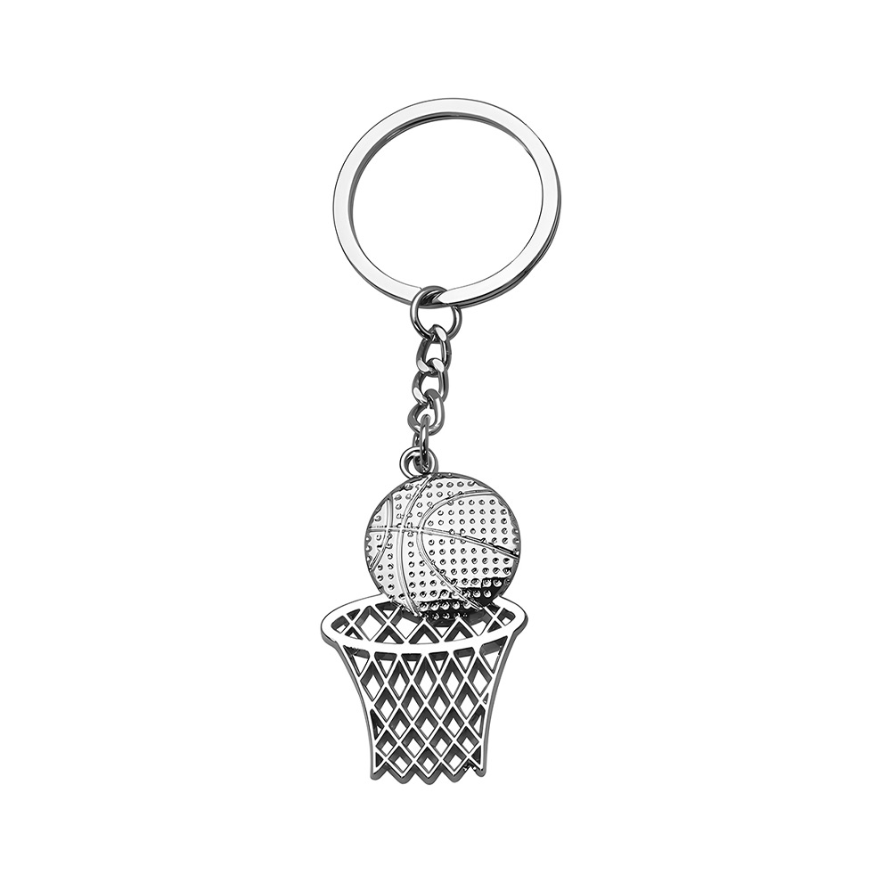 Alloy Basket Shape Key Chain Silver Front