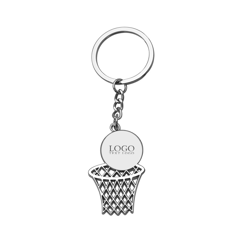 Alloy Basket Shape Key Chain Silver with Logo