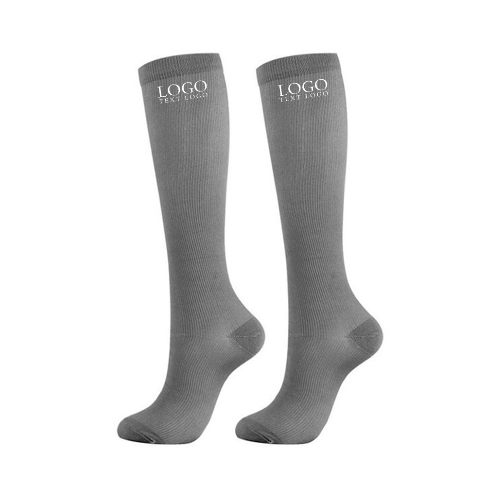 Athletic Compression Socks Gray with Logo