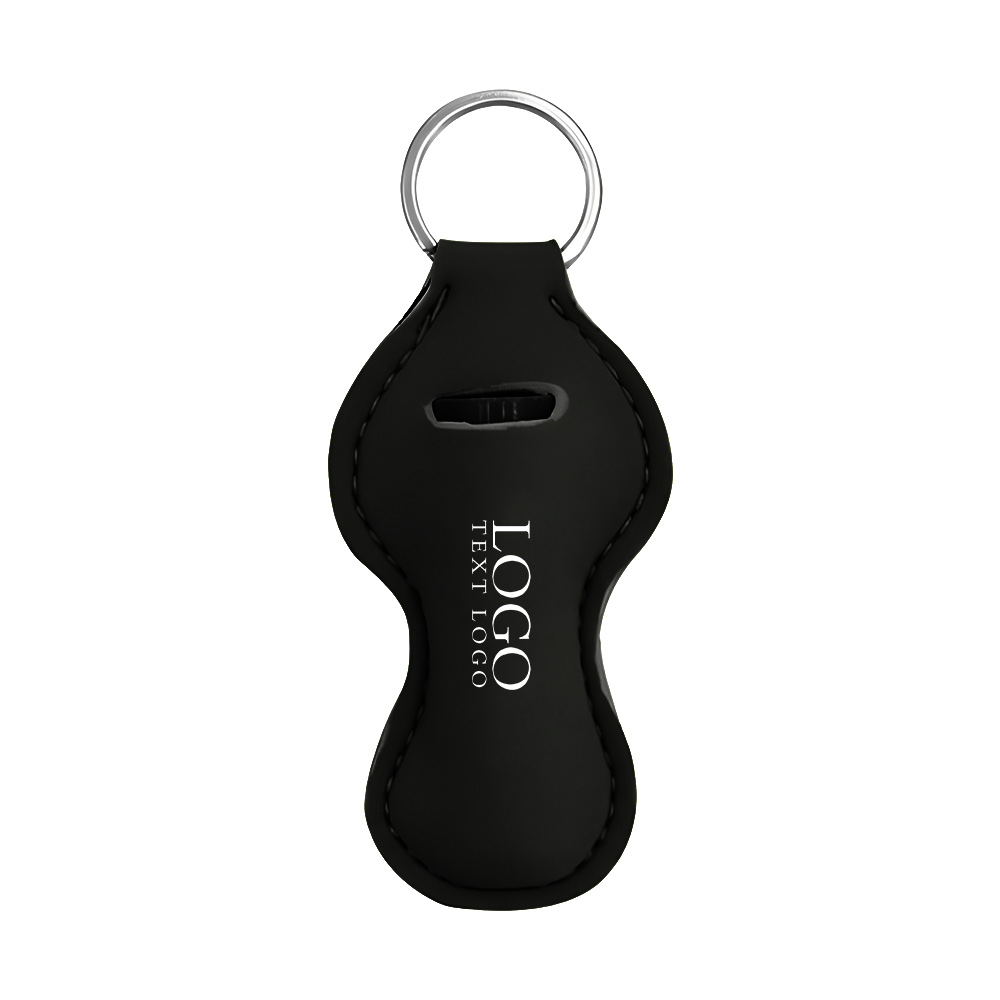 Chapstick Holder Keychain Black with Logo