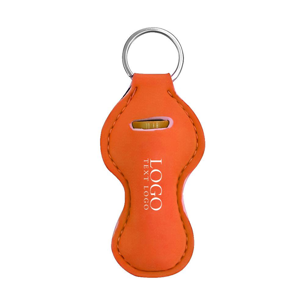 Chapstick Holder Keychain Orange with Logo