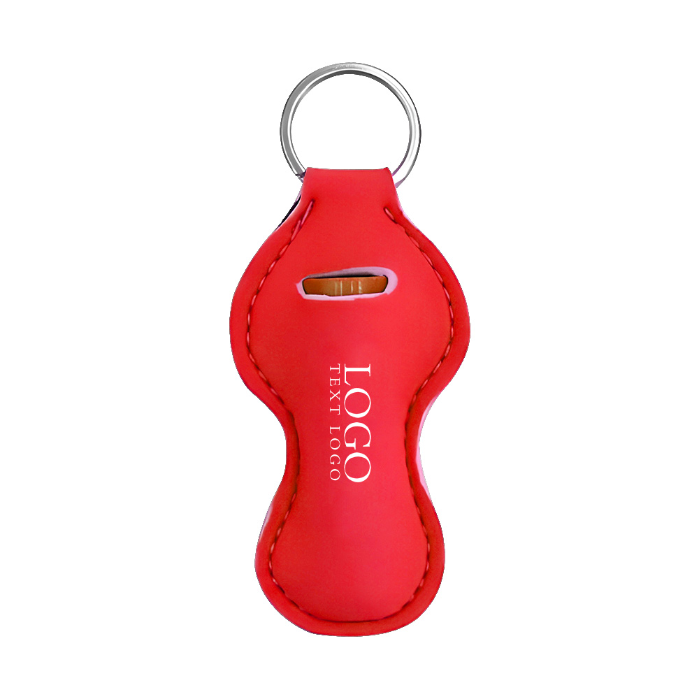 Chapstick Holder Keychain Red with Logo