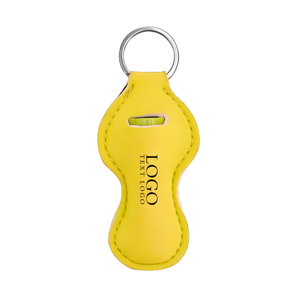 Chapstick Holder Keychain Yellow with Logo