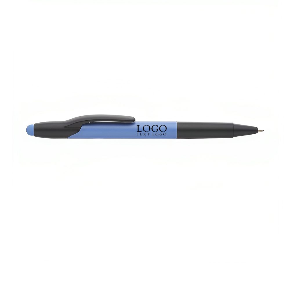 Classic Twist 2-In-1 Plastic Stylus Pen Light Blue With Logo