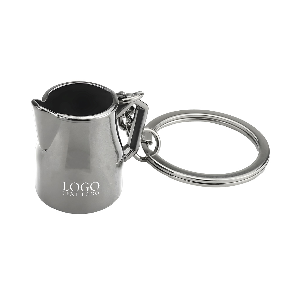 Custom Alloy Coffee Cup Shape Key Chain Silver with Logo