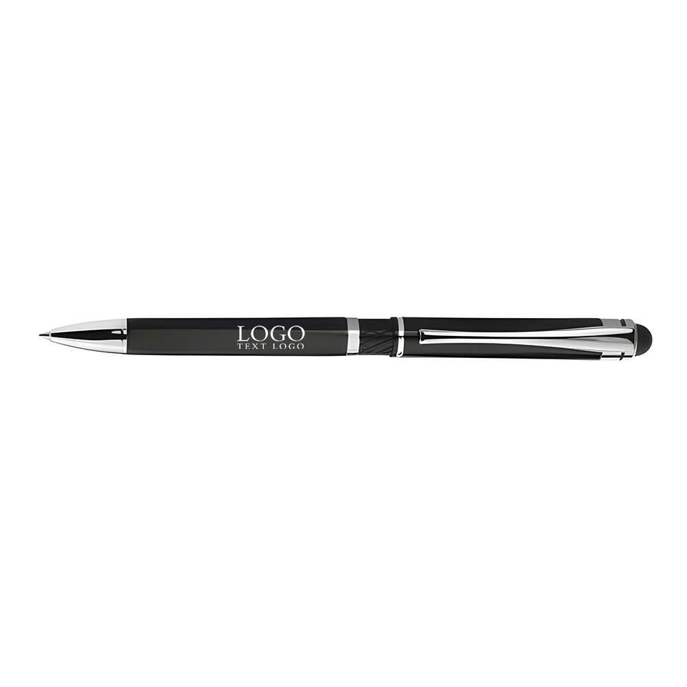 Diamond Accent Metal Stylus Pen Black With Logo