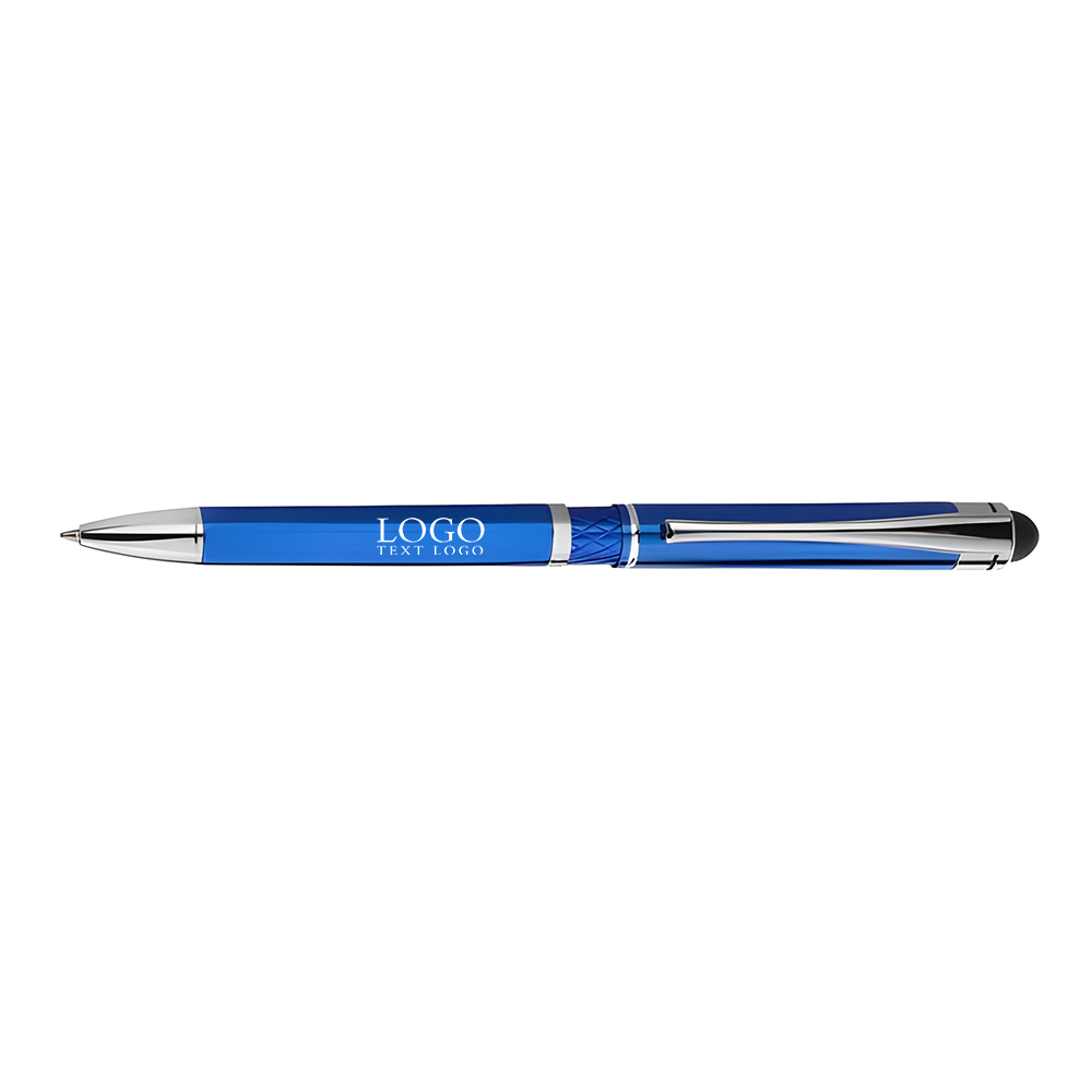 Diamond Accent Metal Stylus Pen Blue With Logo