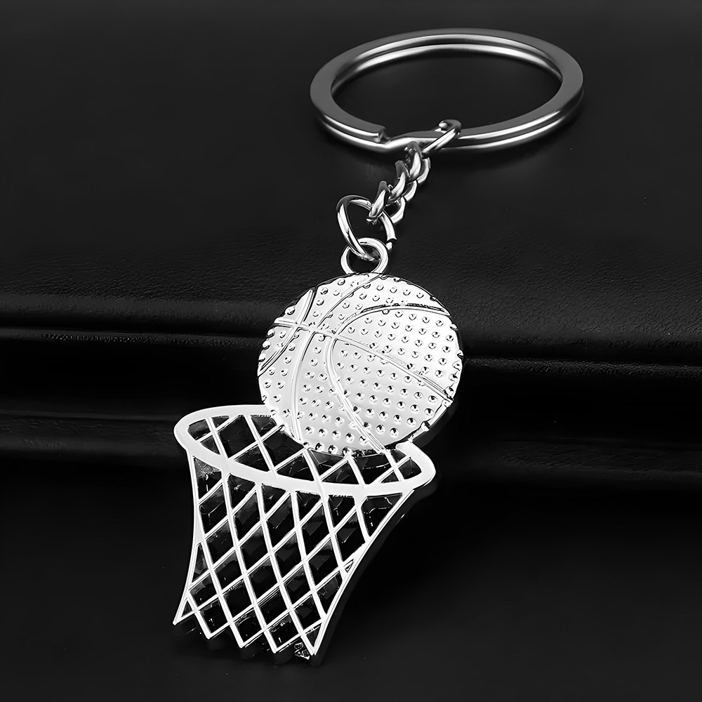 Giveaway Alloy Basket Shape Key Chain Silver