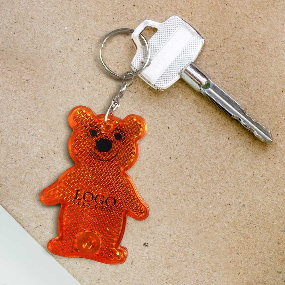 Giveaway Kids Reflective Neon Bear Keychain