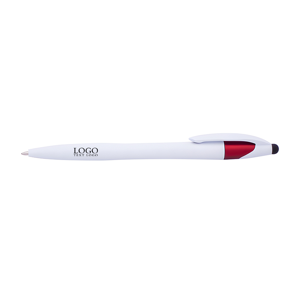 Isla White Twist Barrel Stylus Pen Red With Logo