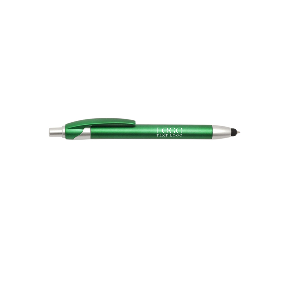 Linux Click Action Plastic Stylus Pen Green With Logo