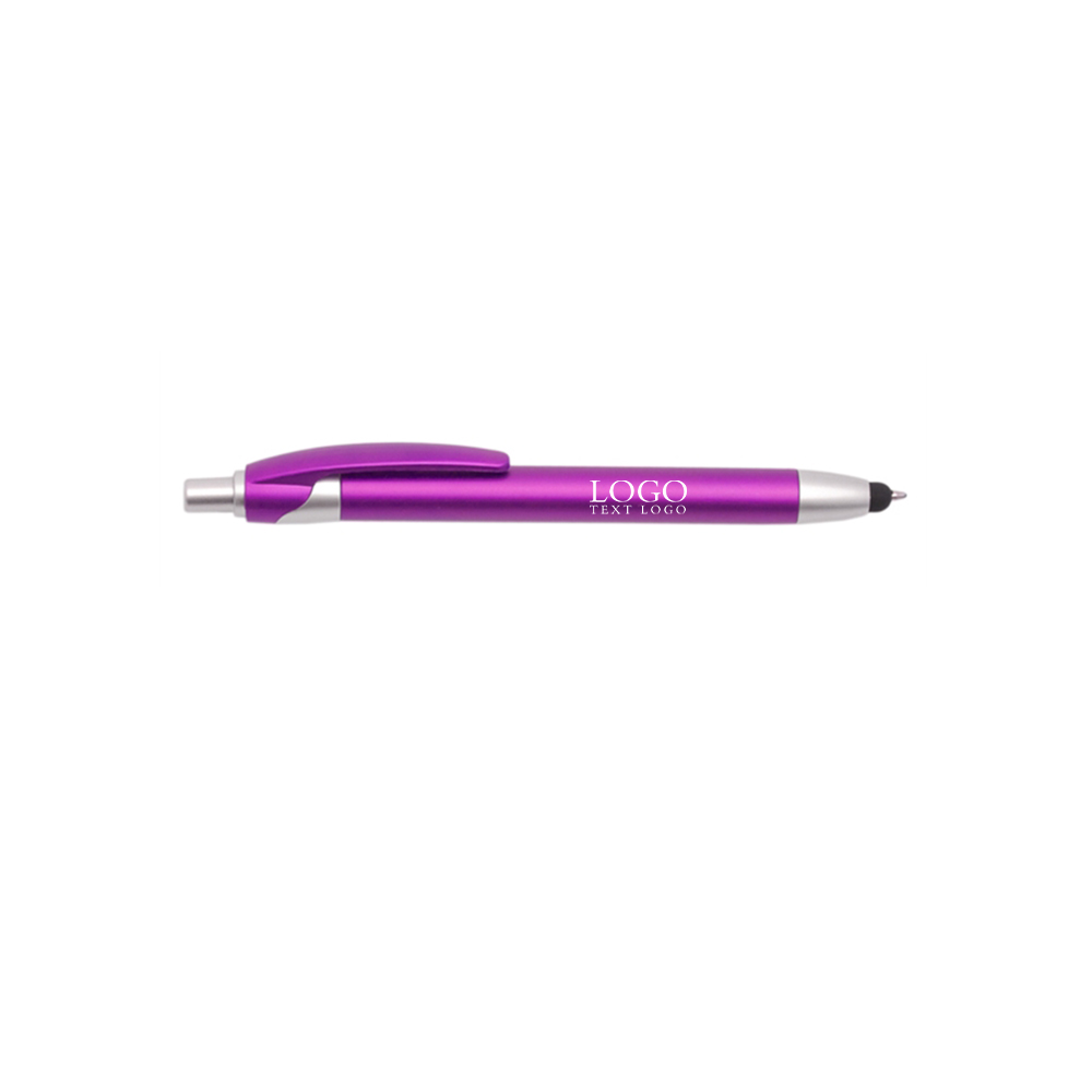 Linux Click Action Plastic Stylus Pen Purple With Logo